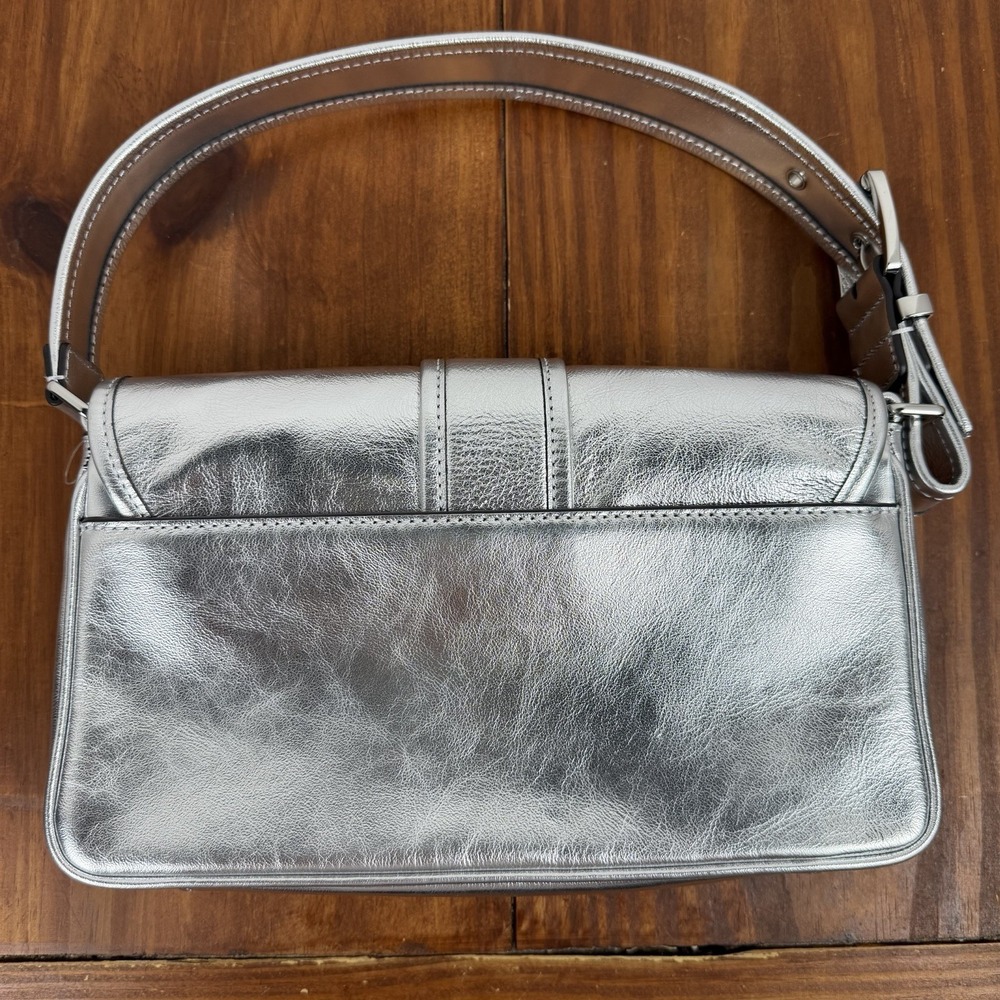 NWT Michael Kors Colby Medium Metallic Leather Shoulder Bag - Picture 4 of 13